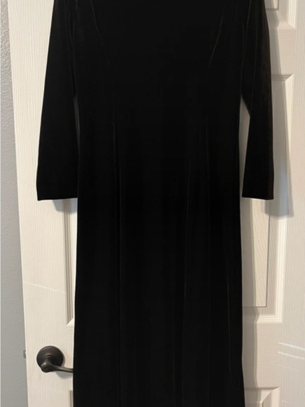 Classic Brown Velvet Long Sleeve Dress